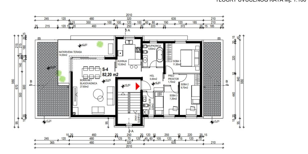 Tlocrt uvucenog kata sv nedelja nik